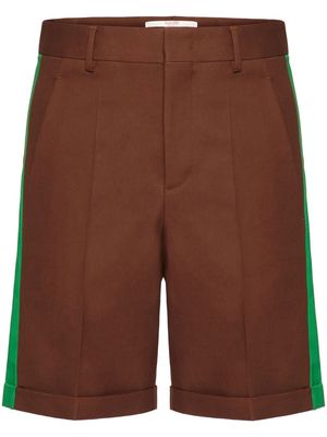 Valentino striped-edge tailored shorts - Brown