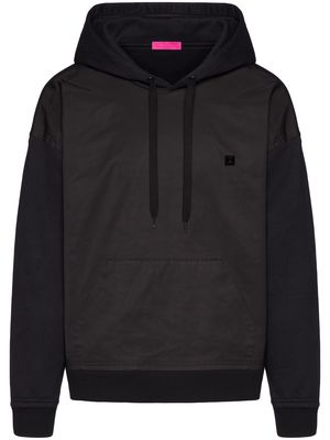 Valentino stud detail panelled hoodie - Black