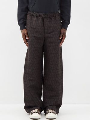 Valentino - Toile Iconographe-print Silk Track Pants - Mens - Black Multi