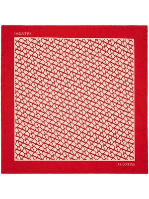 Valentino Toile Iconographe silk bandeau scarf - Red