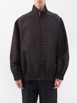 Valentino - Toile Iconographe Silk-faille Jacket - Mens - Black Multi