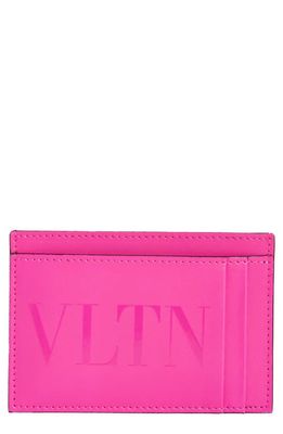 Valentino Tonal VLTN Leather Card Case in Uwt - Pink Pp
