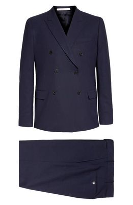Valentino Two-Piece Double Breasted Wool Suit in 598-Navy