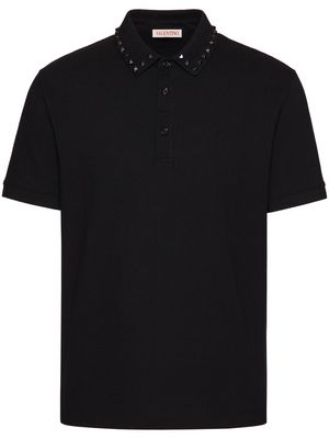 Valentino Untitled studs cotton polo shirt - Black