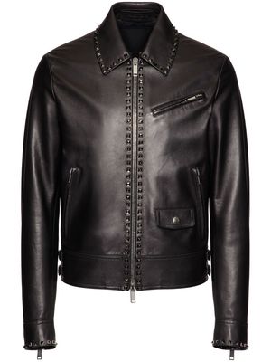 Valentino Untitled studs leather jacket - Black