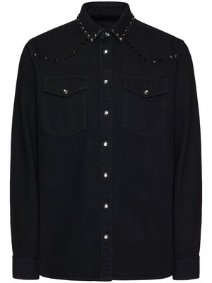 Valentino Untitled studs long-sleeve denim shirt - Black