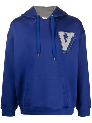 Valentino V-3D patch hoodie - Blue