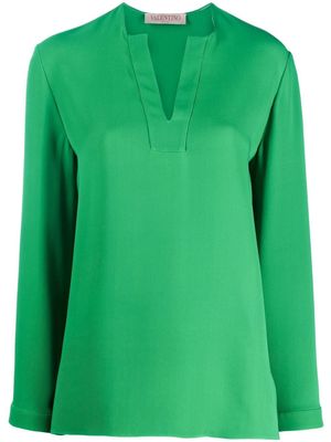 Valentino V-neck silk blouse - Green