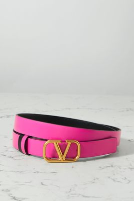 Valentino - Valentino Garavani Vlogo Reversible Leather Belt - Pink