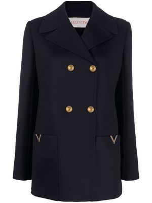 Valentino VGOLD double-breasted peacoat - Blue