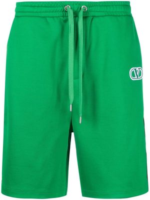 Valentino VLogo side-stripe track shorts - Green