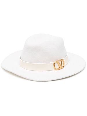 Valentino VLogo Signature fedora hat - White