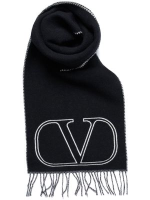 Valentino VLogo Signature jacquard-knit scarf - Black