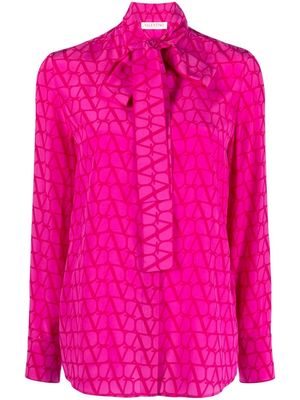 Valentino VLogo Signature silk blouse - Pink