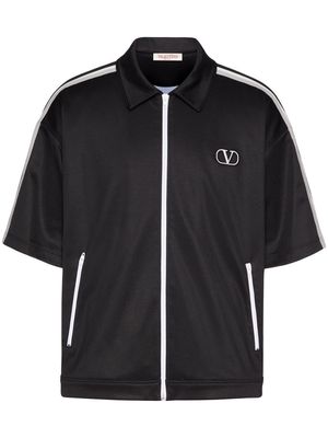 Valentino VLogo Signature zip-up polo shirt - Black