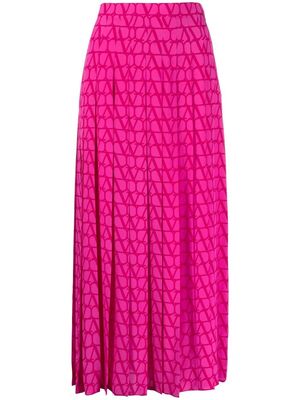 Valentino VLogo silk skirt - Pink