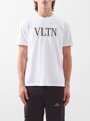 Valentino - Vltn-appliqué Cotton-jersey T-shirt - Mens - White