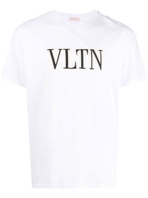 Valentino VLTN logo-embroidered T-shirt - White