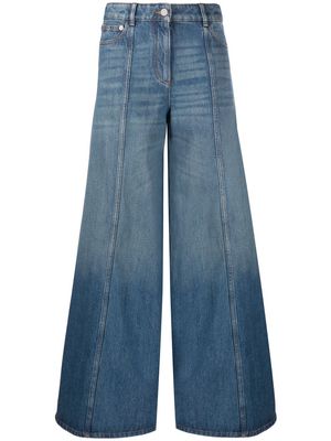 Valentino wide-leg flared mid-wash jeans - Blue