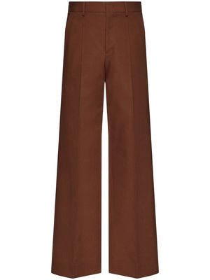 Valentino wide-leg gabardine trousers - Brown