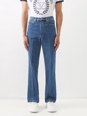 Valentino - Wide-leg Jeans - Mens - Mid Blue