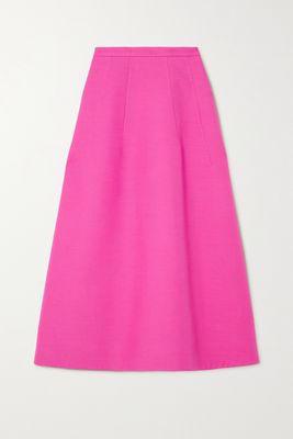 Valentino - Wool And Silk-blend Crepe Skirt - Pink