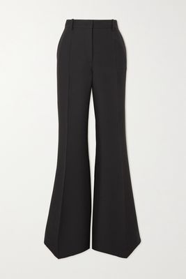Valentino - Wool And Silk-blend Crepe Wide-leg Pants - Black