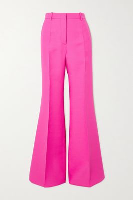 Valentino - Wool And Silk-blend Crepe Wide-leg Pants - Pink