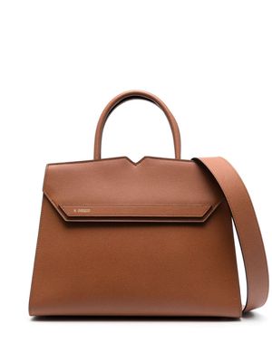 Valextra Duetto leather tote bag - Brown