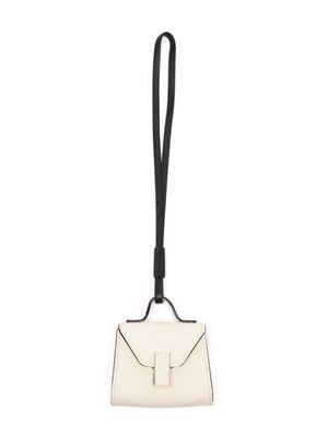 Valextra Iside leather bag charm - White