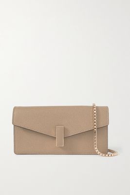 Valextra - Iside Textured-leather Clutch - Gray