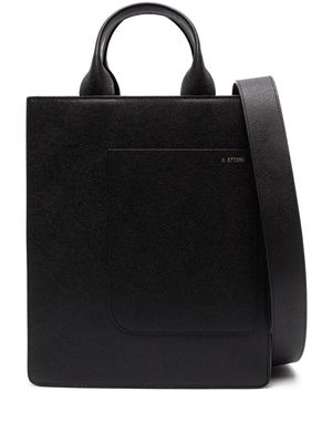 Valextra mini Boxy leather tote bag - Black