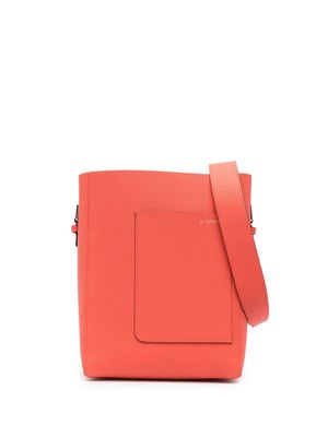 Valextra mini leather bucket bag - Orange
