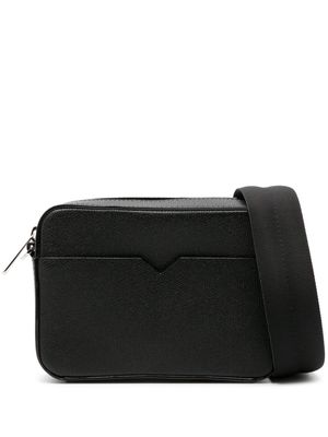 Valextra mini V-line Reporter messenger bag - Black