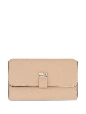 Valextra NoLo pebble-texture leather clutch bag - Neutrals