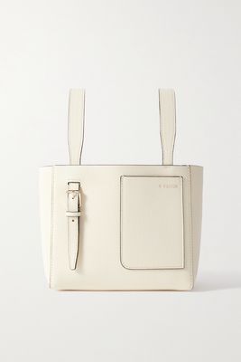 Valextra - Secchiello Mini Textured-leather Bucket Bag - White