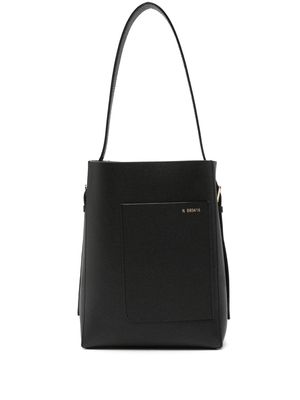 Valextra small Soft Bucket leather bag - Black