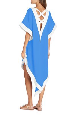 VALIMARE Aria High-Low Crepe de Chine Cover-up Dress in Blue 