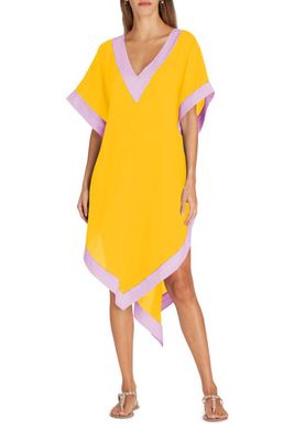 VALIMARE Aria High-Low Crepe de Chine Cover-up Dress in Yellow 