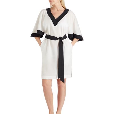 VALIMARE Casia Belted Cover-up Dress in Off White 