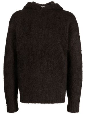 Valstar drop-shoulder knitted hoodie - Brown