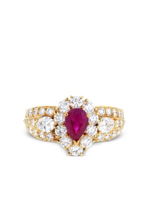 Van Cleef & Arpels 1980s yellow gold diamond and ruby ring