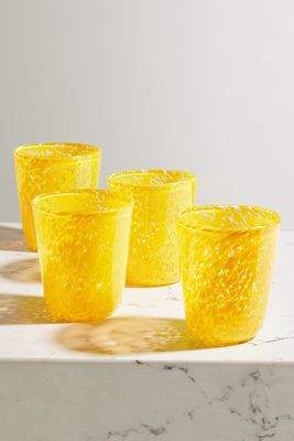 Vanderohe Curio - Set Of Four Glass Tumblers - Yellow