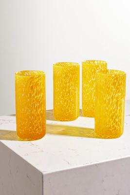 Vanderohe Curio - Set Of Four Highball Glasses - Yellow