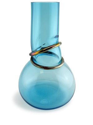 Vanessa Mitrani Double ring glass vase - Blue