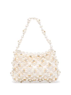 Vanina Anemone crystal-embellished tote bag - White