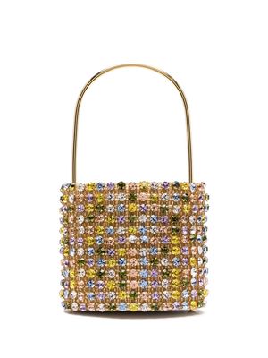 Vanina Les Nuances crystal-embellished bucket bag - Gold