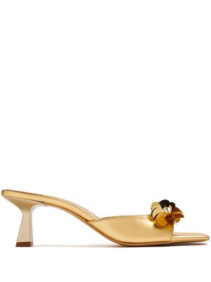 Vanina Les Paquerettes 50mm embellished mules - Gold