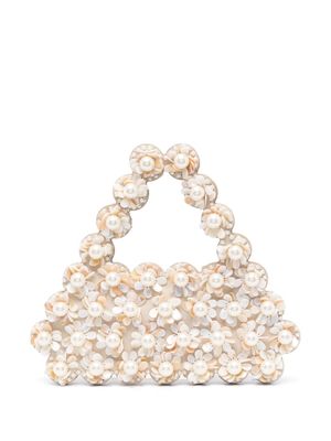Vanina Paquerette pearl-embellished shoulder bag - Neutrals