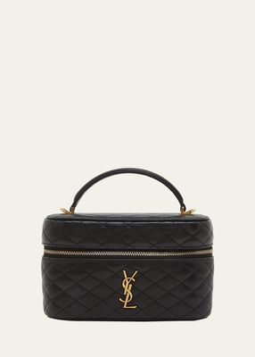 Vanity Mini Quilted Leather Top-Handle Bag